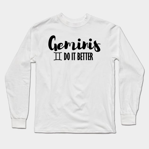 gemini zodiac sign Long Sleeve T-Shirt by merysam